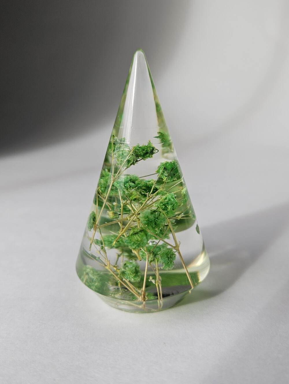 Handmade Green Floral Resin Ring Holder Display Cone Fairycore Home Decor